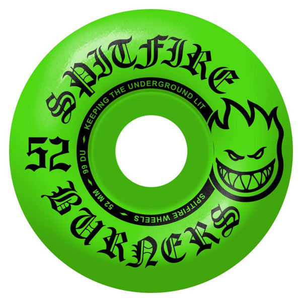 Spitfire Wheels Burners Bighead Wheels Green 99d 52mm Green